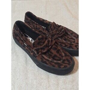 VANS Style 53 Leopard Brown/Black Loafers Casual Shoes Women's Size 6 NEW